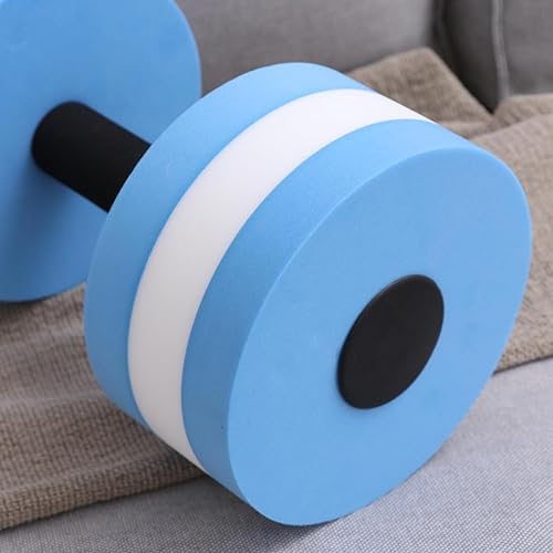 Miniatura 7 de WINOMO 1 unids ejercicio acuático Dumbell EVA Water Barbell barra de mano para resistencia al agua aeróbicos (azul blanco)