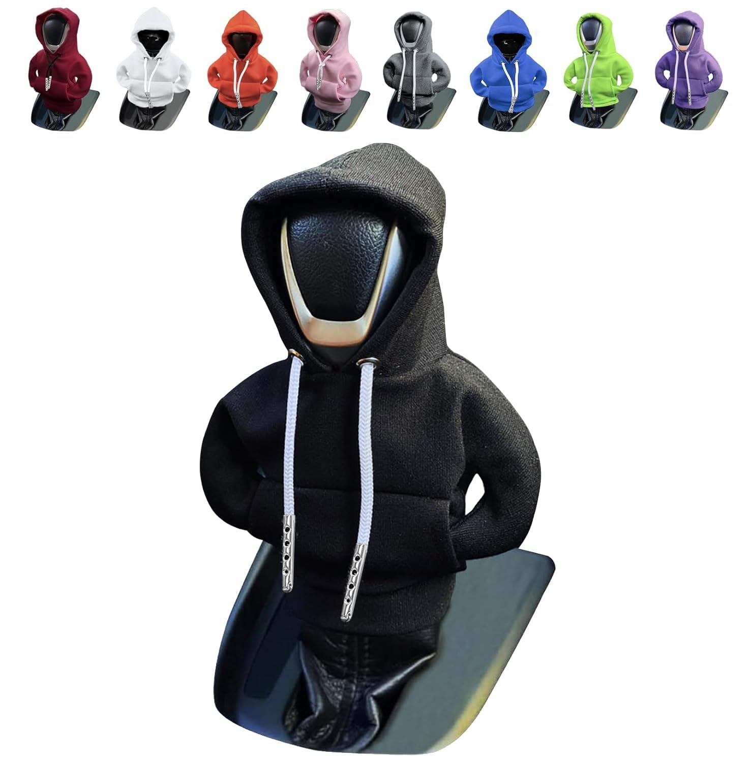 zerolex Gear Shift Hoodie - Upgraded Universal Cover for Car Shifter | Mini Automotive Interior Accessory | Cute Halloween Decoration (MultColour) Multicolour-picture-23