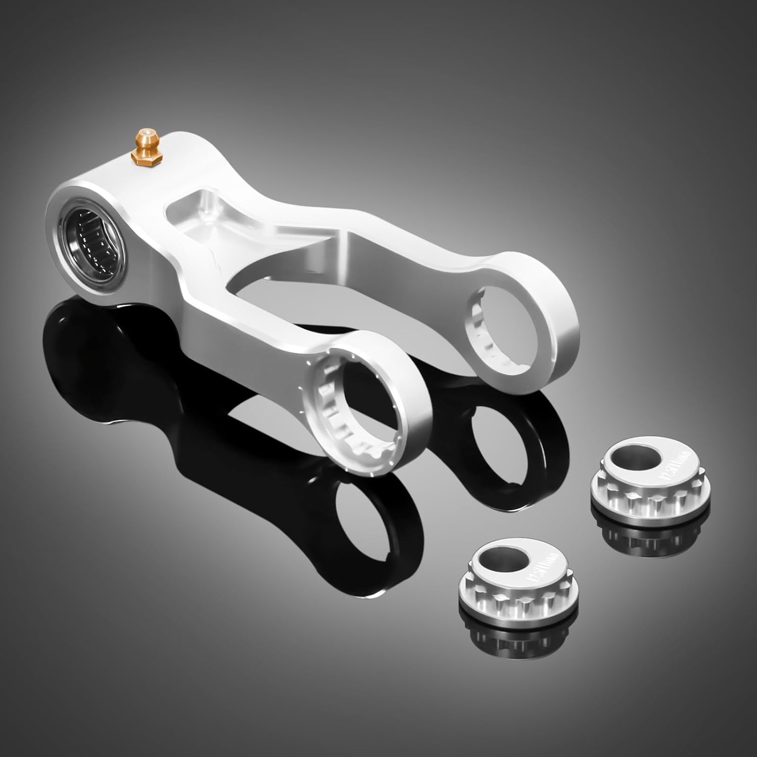 TTR230 Lowering Link Adjustable -0.2-1.2inch Suspension Compatible With TTR 230 2005-2025 CNC Motorcycle Rear Drop Link Lowering Linkage Arm (Silver)