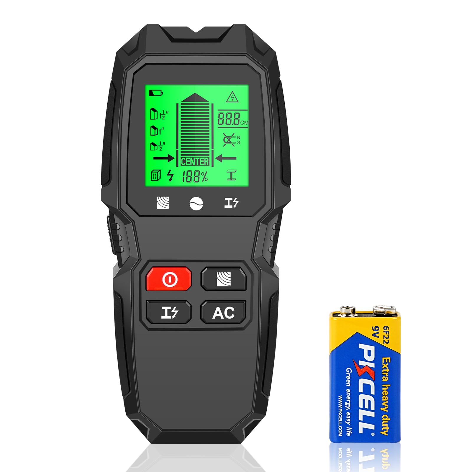 Stud Finder Wall Scanner,WOVTE 7 in 1 Electronic Stud Finder Detector, Audio Alarm and HD LCD Display for Wood AC Wire
