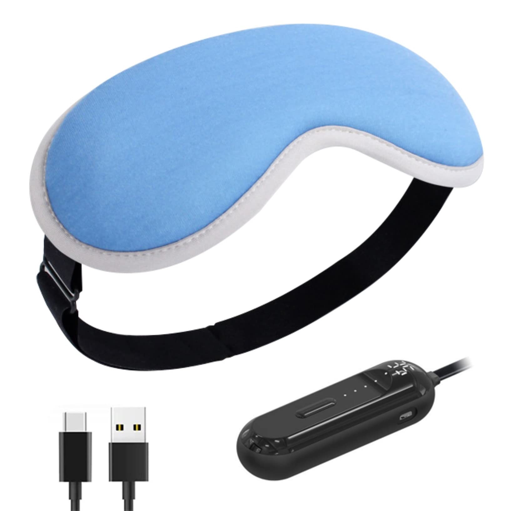 USB Rechargeable Multifunctional Heated Eye Mask with 3 Heat Settings 3D Contoured Eye Massager for Dry Eyes Color