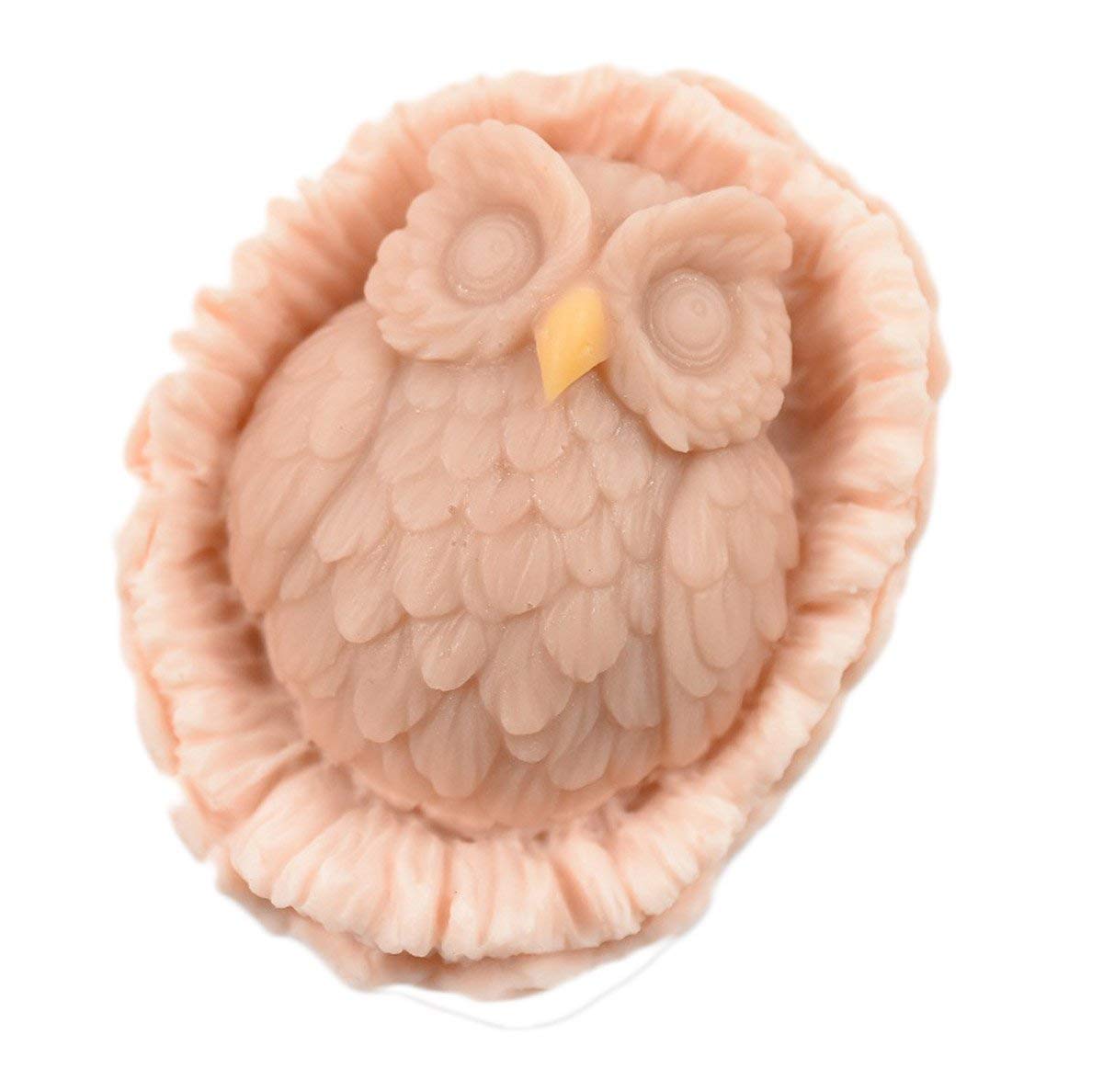 Longzang S501 3D Owl Silicone Soap Mold 3D Handmade Craft Stampo-image