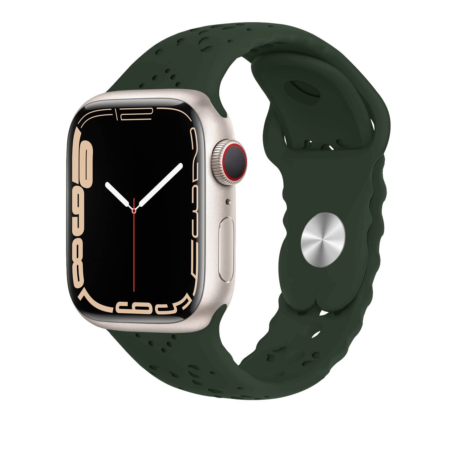 NUKELOLO Designer Sport Band Compatible with Apple Watch Band 38mm 40mm 41mm 42mm 44mm 45mm — Women’s Silicone Wristband for iWatch Strap Series 7 6 5 4 3 2 1 SE (38/40/41mm, COLOR BLACK)