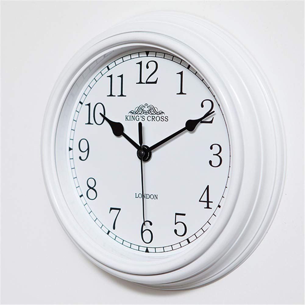 Horloge murale ronde vintage noire de 9 pouces avec mouvement à quartz pour salon