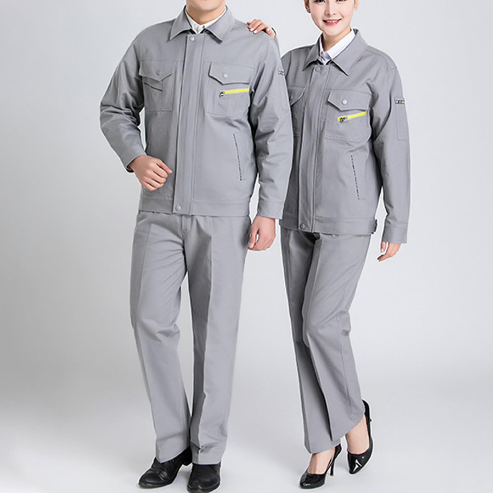 Unisexe Coverall Zip Front Combinaison De Travail Globale, Veste Et Pantalon Costume Atelier De Réparation De Voiture Uniforme