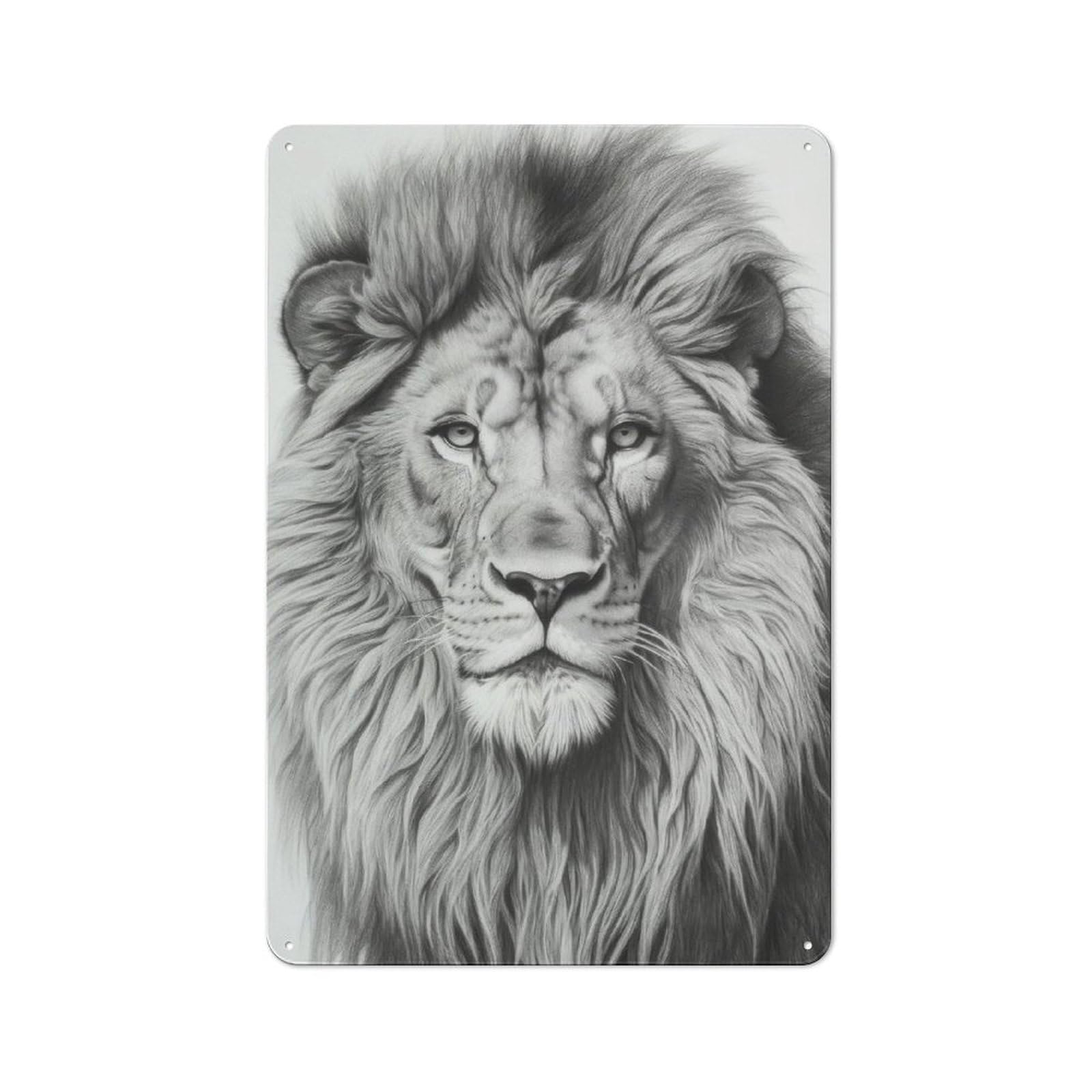 Junmoney Lion Artwork Retro Tin Wall Plaque 30X20cm Featuring For Garage Wall, New Home Wall Decor For People Furnishing A Garage