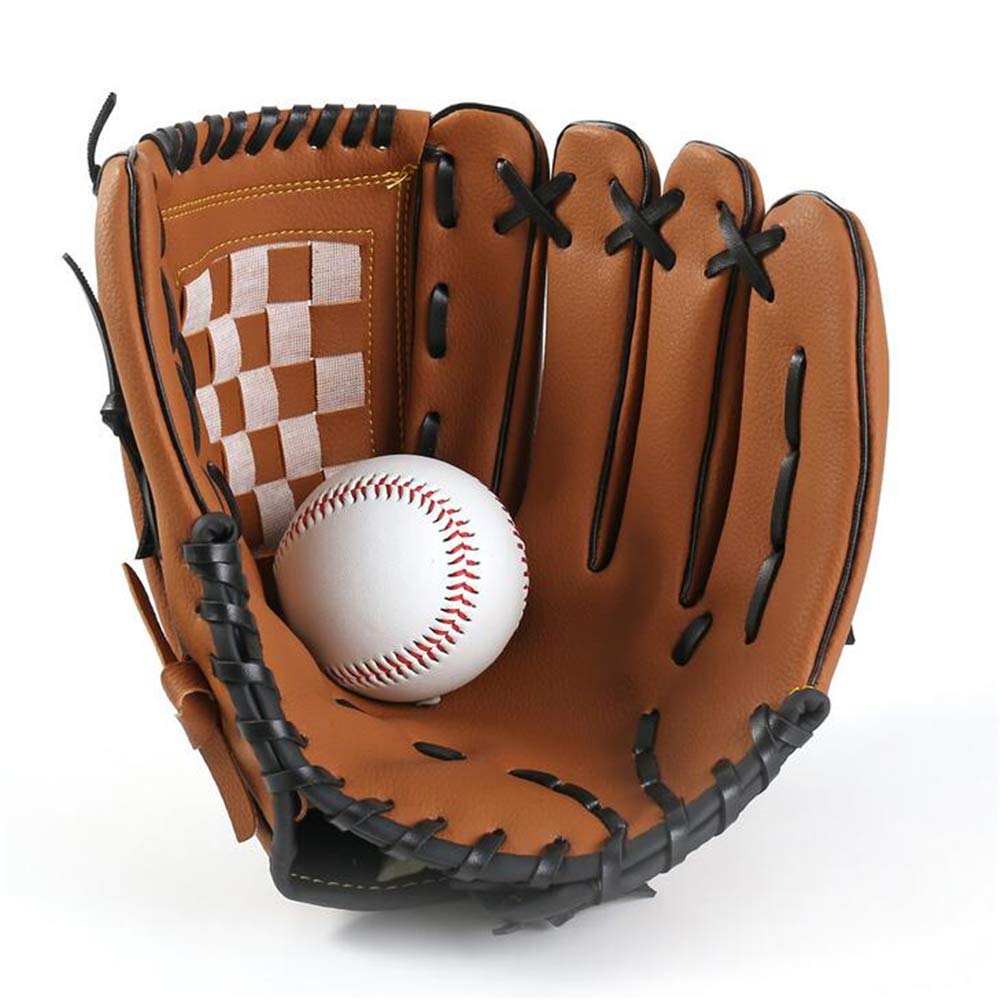 Guantone Baseball Sport all'aria aperta Guanto da baseball Softball Attrezzatura pratica Taglia 9.5/10.5/11.5/12.5 Mano sinistra for bambini/Adulti Uomo Donna Formazione Guanto Baseball (Color : Brow