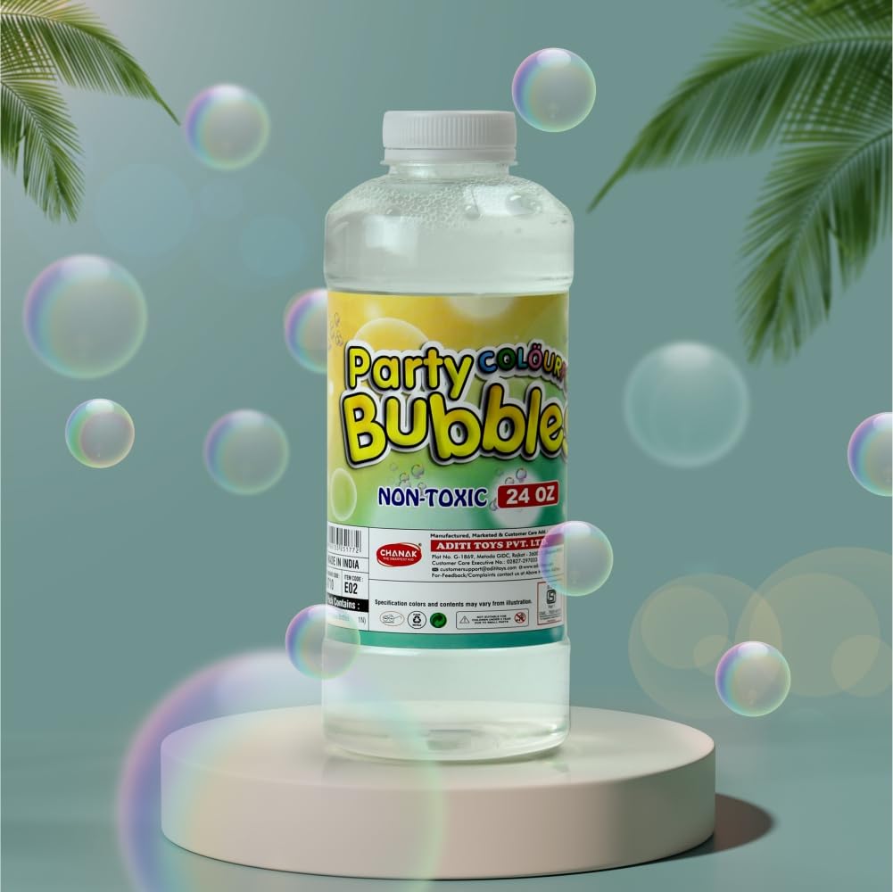 Aditi Toys Bubble Liquid Solution Bottle, 750ml of Colorful Bubbles Solution, Bubble Refill Bottle, Bubble Maker Liquid for Guns & Camera for Kids Above 3 Years, BIS Approved (Pack of1) 4