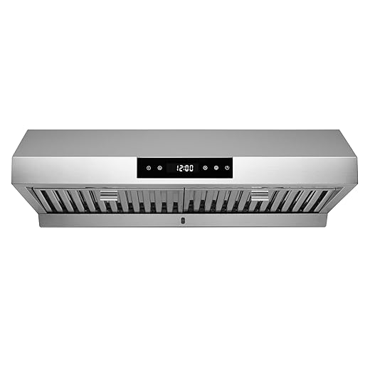 Hauslane Range Hood 30 Inch - Under Cabinet Range Hood 30" Stainless Steel Kitchen Hood, Vent Hood 30 Inches, Stove Vent Hood for Kitchen, Vent Hoods 30 Inch with LED - Chef Series PS18