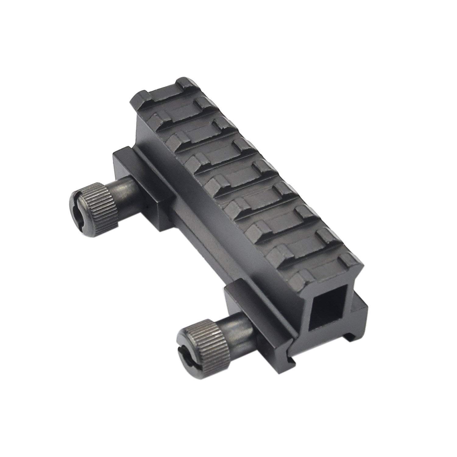 360 Tactical 1 inch High Profile Short Riser Mount Matte Black Picatinny 8 Slot for Scopes and Optics