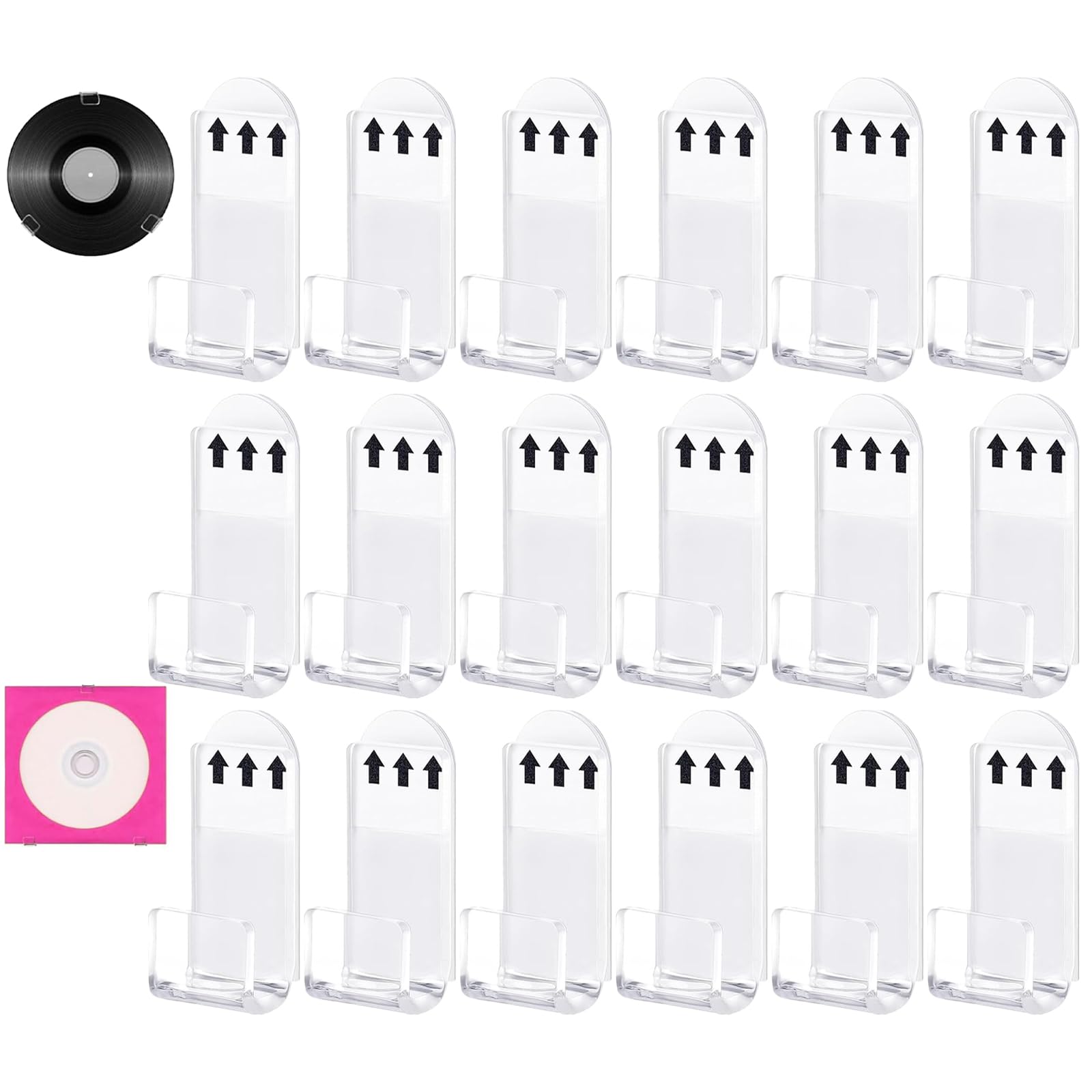 Porta Vinili da Parete Resistenti da 10 cm, Set di 4 Espositore da Parete Acrilico Trasparente, Mensole da Muro Invisibili, per Camera da Letto e Soggiorno, Scaffali Galleggianti Robusti Ufficio