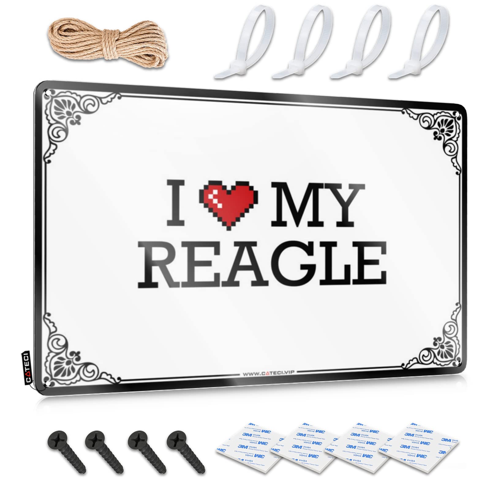 Poster Soft Bath Waterproof Artwork, Inappropriate Retro Print For Cafe Pub Camping | Home Pre-drilled Custom I Love My Reagle(20X30CM)