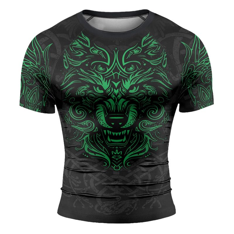Viking Men’s Short Sleeve BJJ Rash Guard – Compression Shirt for Jiu Jitsu, MMA, No-Gi, and Grappling Training2