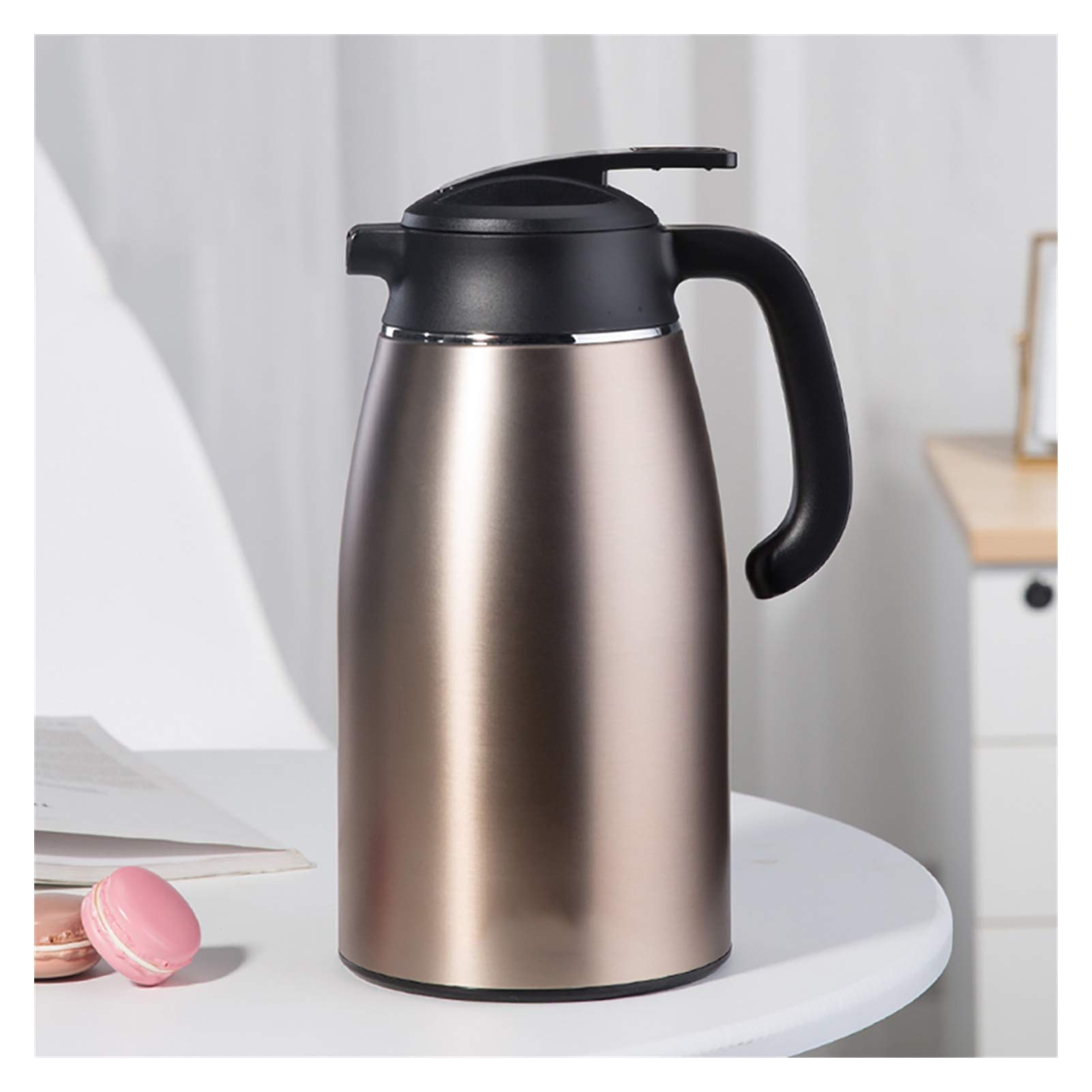 Caraffa Termica per caffè, a Doppia paretedu200b u200bisolata sotto vuotou200b u200bThermos, caraffa Termica per caffè teiera in Acciaio Inossidabile, ritenzione di Calore per 24 Ore, per Bevande