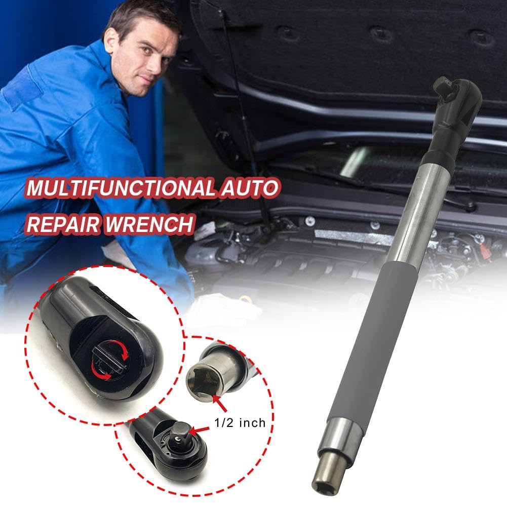 Llave de extensión compensada, llave eléctrica de carraca, control de par multifuncional, extensor de llave de transmisión de cadena, compatible con enchufes de 1,27 cm (3 kits)
