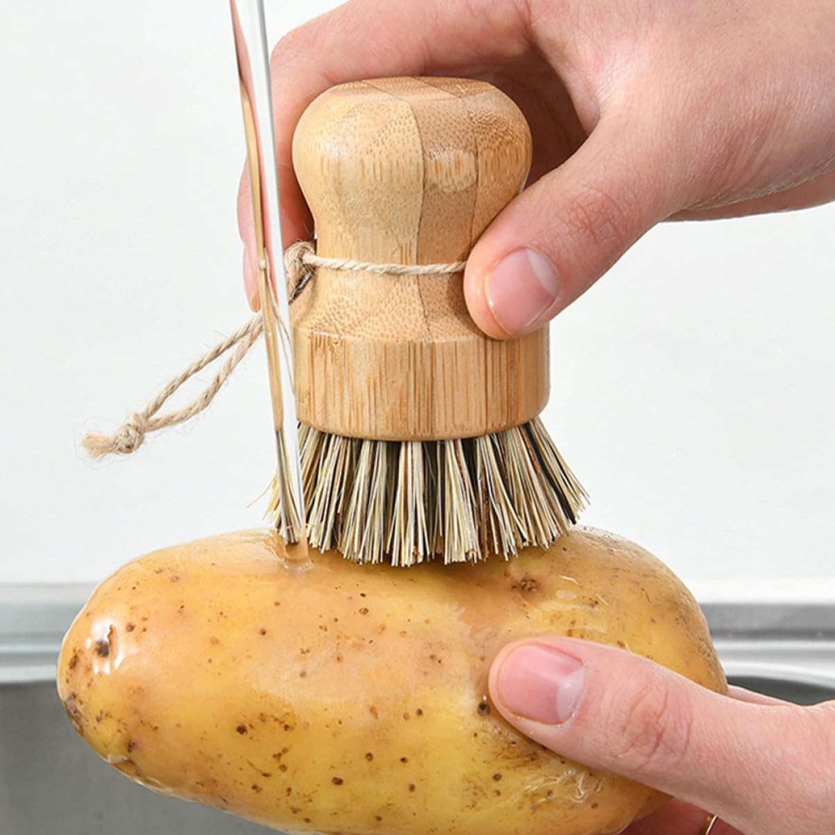 MAGICLULU 3 Sätze Spülbürstenset Für Die Küche Klein Zum Reinigen Weichspüler Zauberstab Spülbürste Mit Seifenspender Mikrofaser Tücher Waschbecken Matte Kehrbürste Hölzern 4 Stück * 3