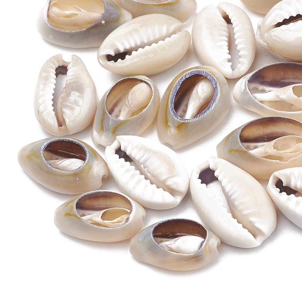 Boutigem About 1100pcs Natural Cowrie Shell Beads Oval Natural Shell Beads for Jewelry Making DIY Summer Beach Bracelet Necklace Earring