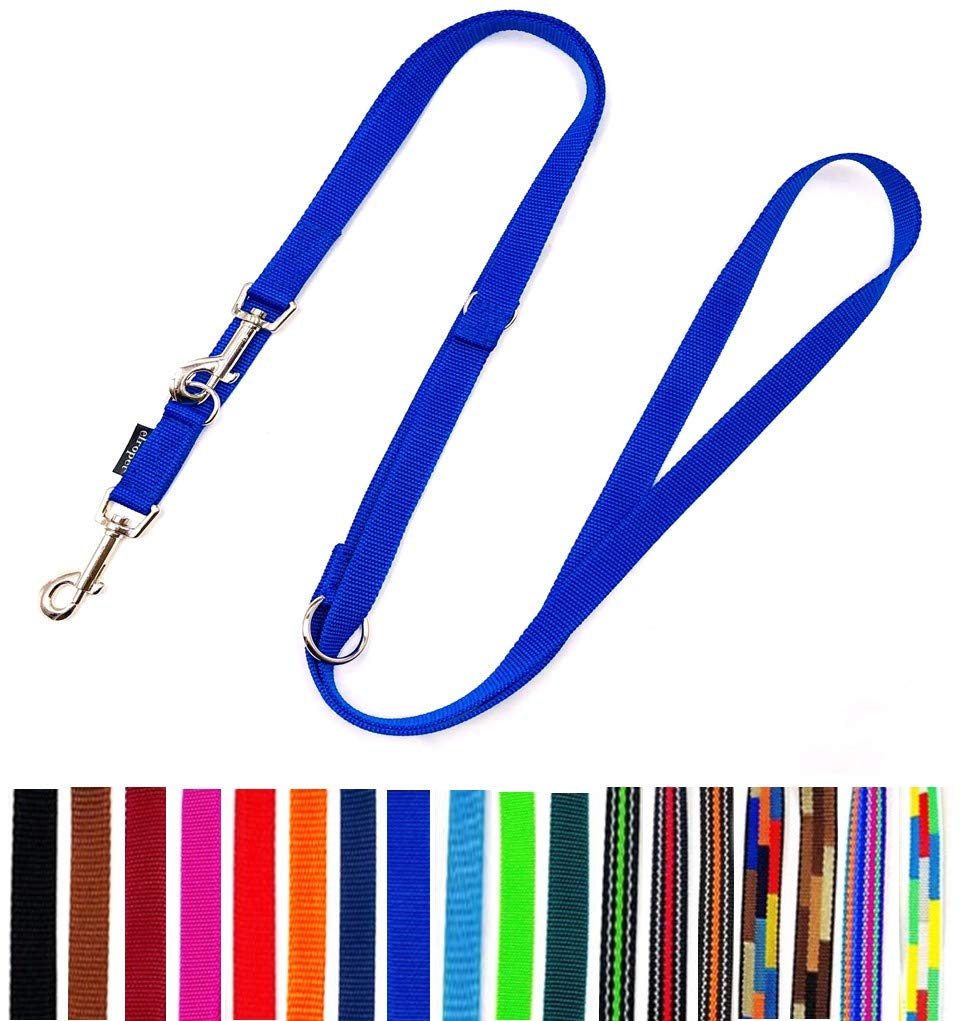 Hundeleine Doppelleine verstellbar 2m / 2,40m / 2,80m / 3,50m / 5m große Hunde 20mm/25mm (Königsblau 25mm, 2,00m)