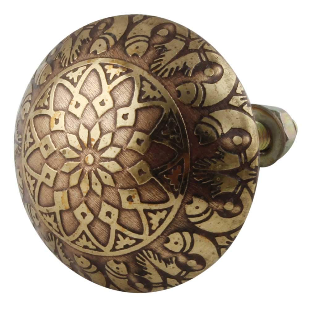 Indian-Shelf 2 Piece Gold Knobs -Brass Knobs for Cabinets - Floral Main Door Handles for Home - 3.81 cm Drawer Pulls (B084TM341B) Amazon Price History, Amazon Price Tracker