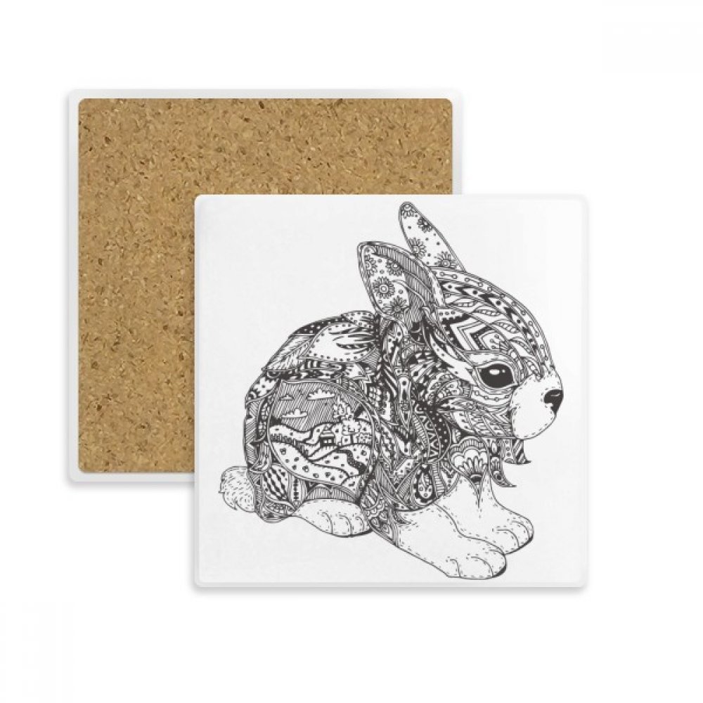 Porte-absorbant pierre avec tasse lapin pour éviter les taches