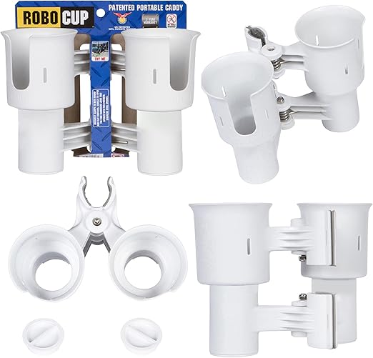 (White), Best Cup Holder for Drinks, Fishing Rod/Pole, Boat, Beach Chair, Golf Cart, Wheelchair, Walker, Drum Sticks, Microphone Stand
