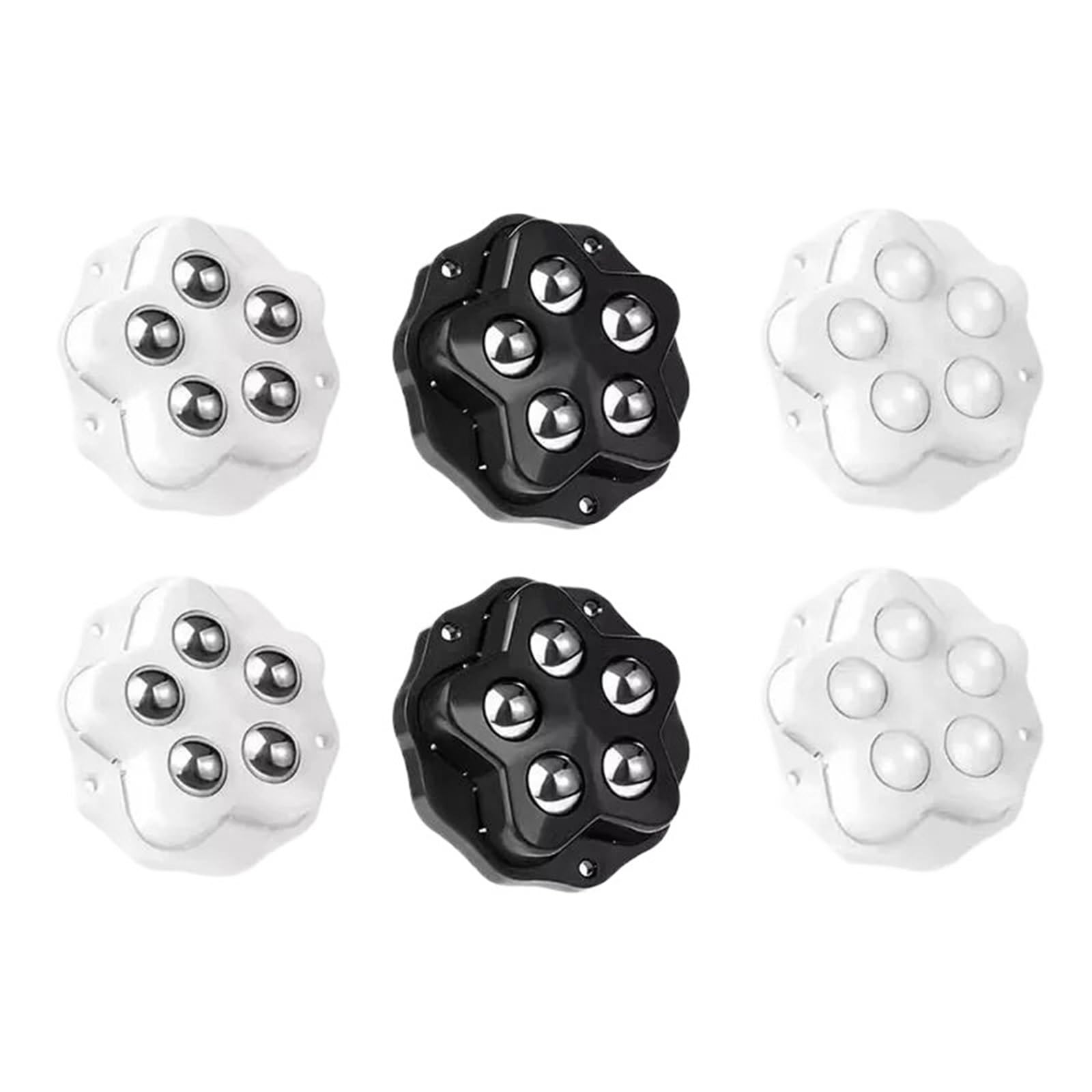 4 Stück selbstklebende Stummkugel-Universalräder, 200 kg, 5 Perlen, Möbelrollen, Räder, Edelstahlrad, 360° drehbar(White nylon)