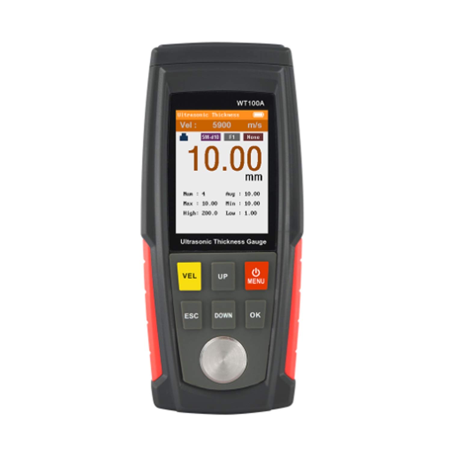 Medidor de espesor industrial Tester Medidor Digital Medidor de Espesor WT100A digital de gran precisión ultrasónico medidor de espesor Herramienta para medir espesor de metal