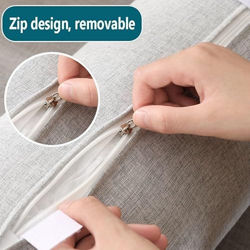 Seokor Cuscino Cilindrico Cervicale 40X10/12X50 Cuscini Collo/Lombare/Gambe/Schiena Supporto Cuscini Rimovibile Dormire Cuscino A Rullo Lungo Per Divano E Letto, Yoga,Auto(A11,12X50Cm/4.7X19In) - 4