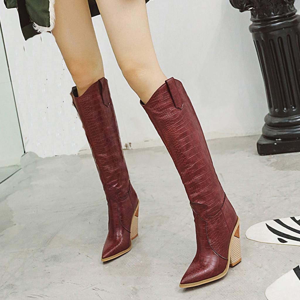 Scarpe eleganti da donna Toe comode ricamate Western Rodeo Stivali da cowboy Ragazza 29
