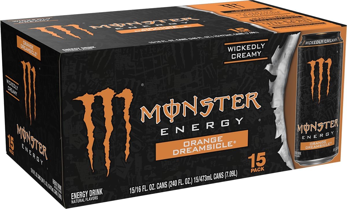 Monster Energy Orange Dreamsicle, Energy Drink, 16 Ounce (Pack of 15)