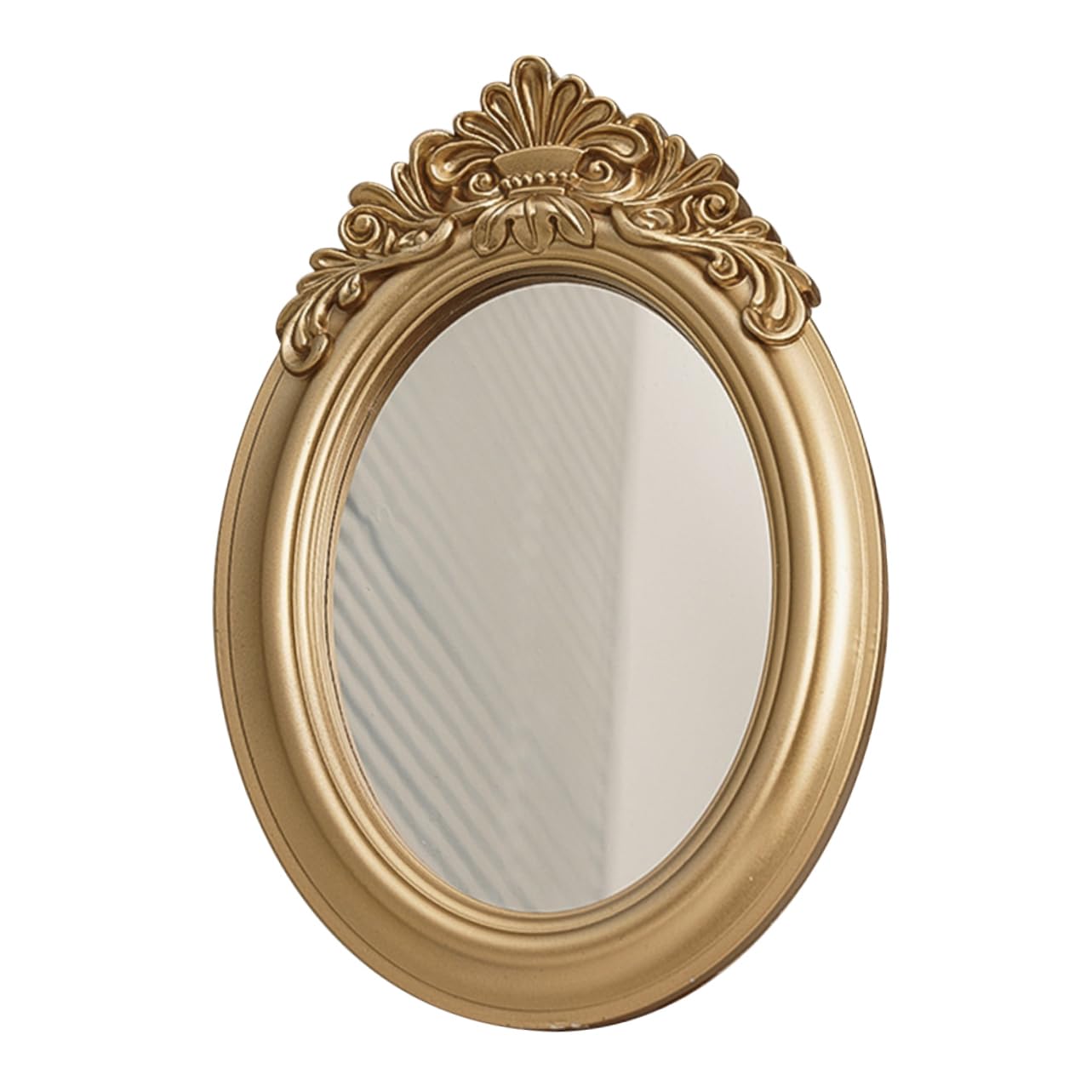 Miroir doré vintage Healvian et plateau décoratif rétro pour accessoire photo élégant