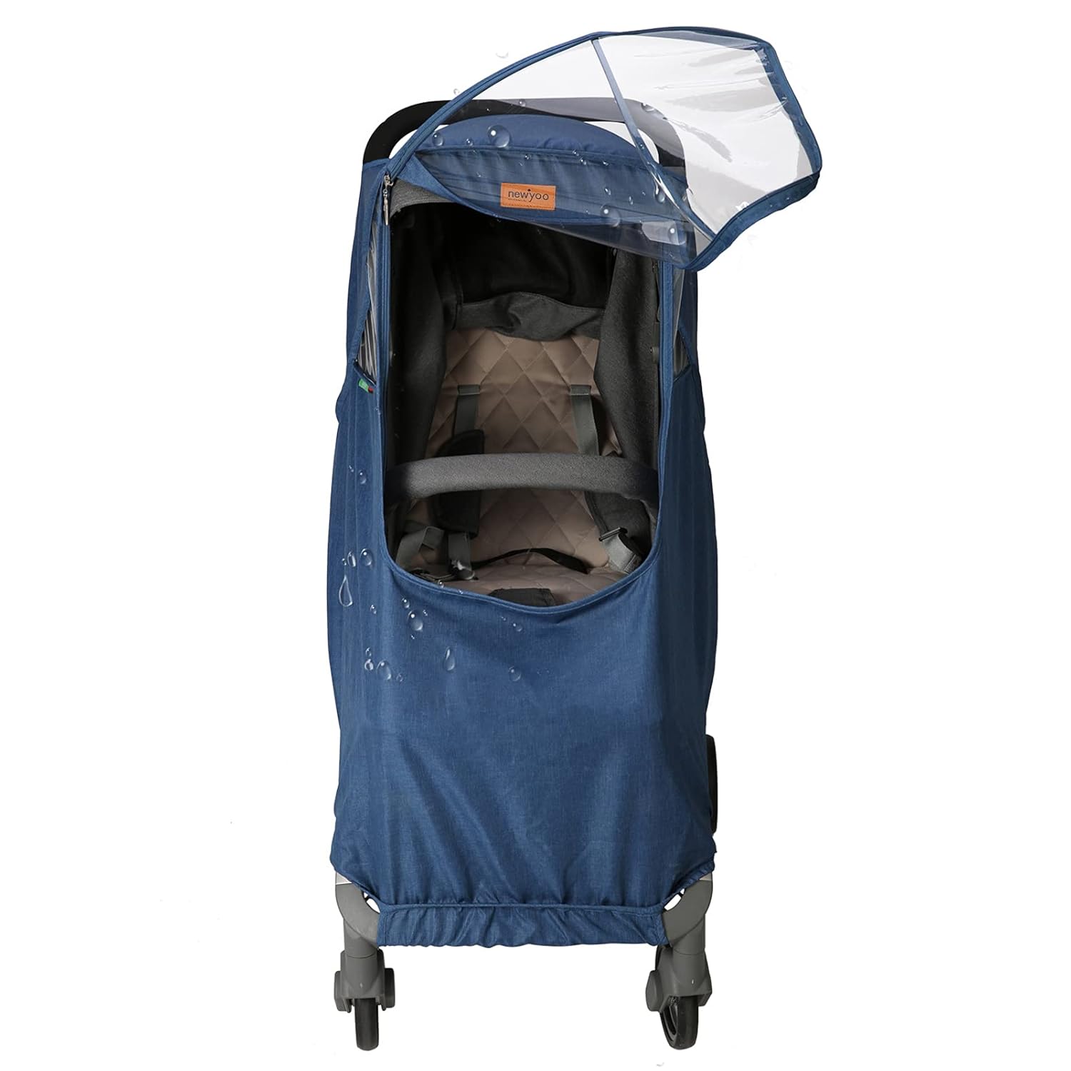 newyoo Stroller Rain Cover Waterproof Breathable Universal Stroller Weather Shield with Rainproof Windproof Nano-Coating Elastic Band Large Window (Blue) : Baby