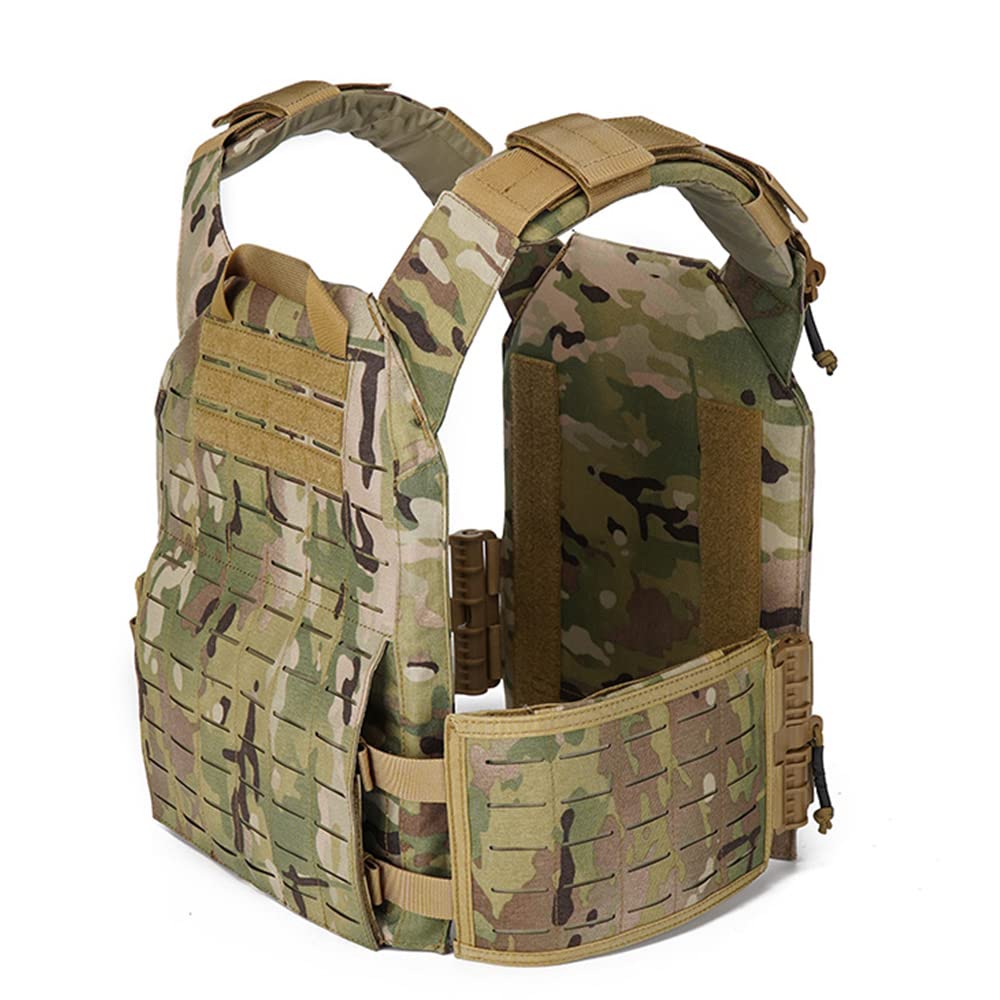Militair Tactisch Vest Airsoft Vest Verstelbare Plaatdrager Molle-systeem Tactisch Vest Met Snelsluiting 1000D Nylon Modulair Verstelbaar Vest Voor Legerpolitie Airsoft Paintball
