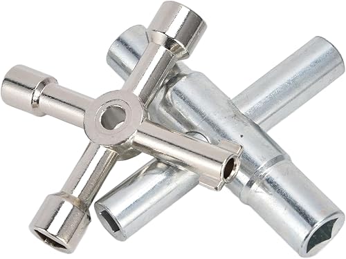 Miniatura 1 de Health Gear - Llave de 4 vías, 2 llaves de agua de 4 vías, llave multifuncional portátil, herramienta de llave para grifos de válvulas, radiadores,