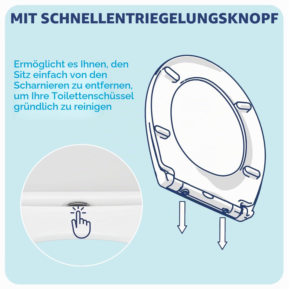 Croydex Kirkstone Toilettendeckel mit Absenkautomatik aus Holz – Flexi-Fix Einfache Montage - Schnellverschluss für einfache Reinigung – Antibakterieller klodeckel - Grau mit schwarzen Scharnieren