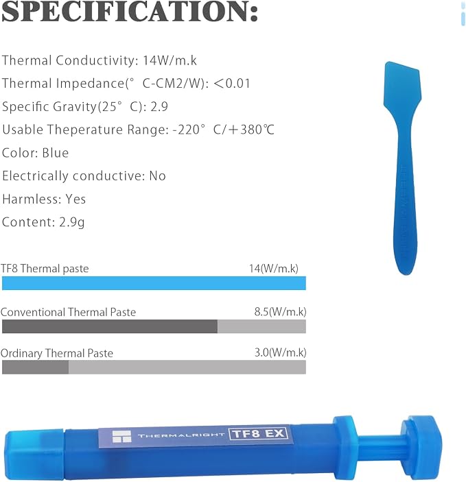 Pasta térmica Thermalright TF8 EX 2.9g para CPU y GPU miniatura 5