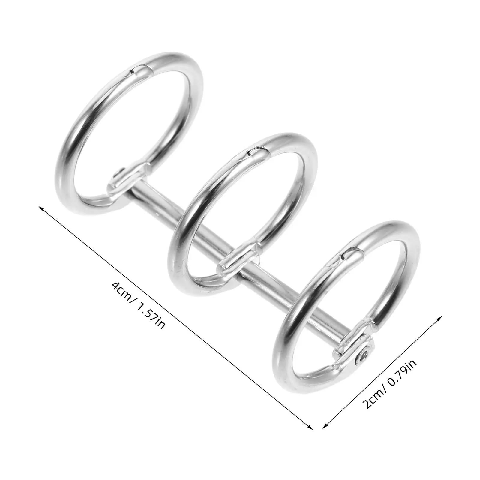 20 anillos de encuadernación de hierro para carpetas de 3 agujeros, calendario de escritorio y accesorios de libros, cierres de tarjetas de hojas sueltas pequeños para nizing y manualidades