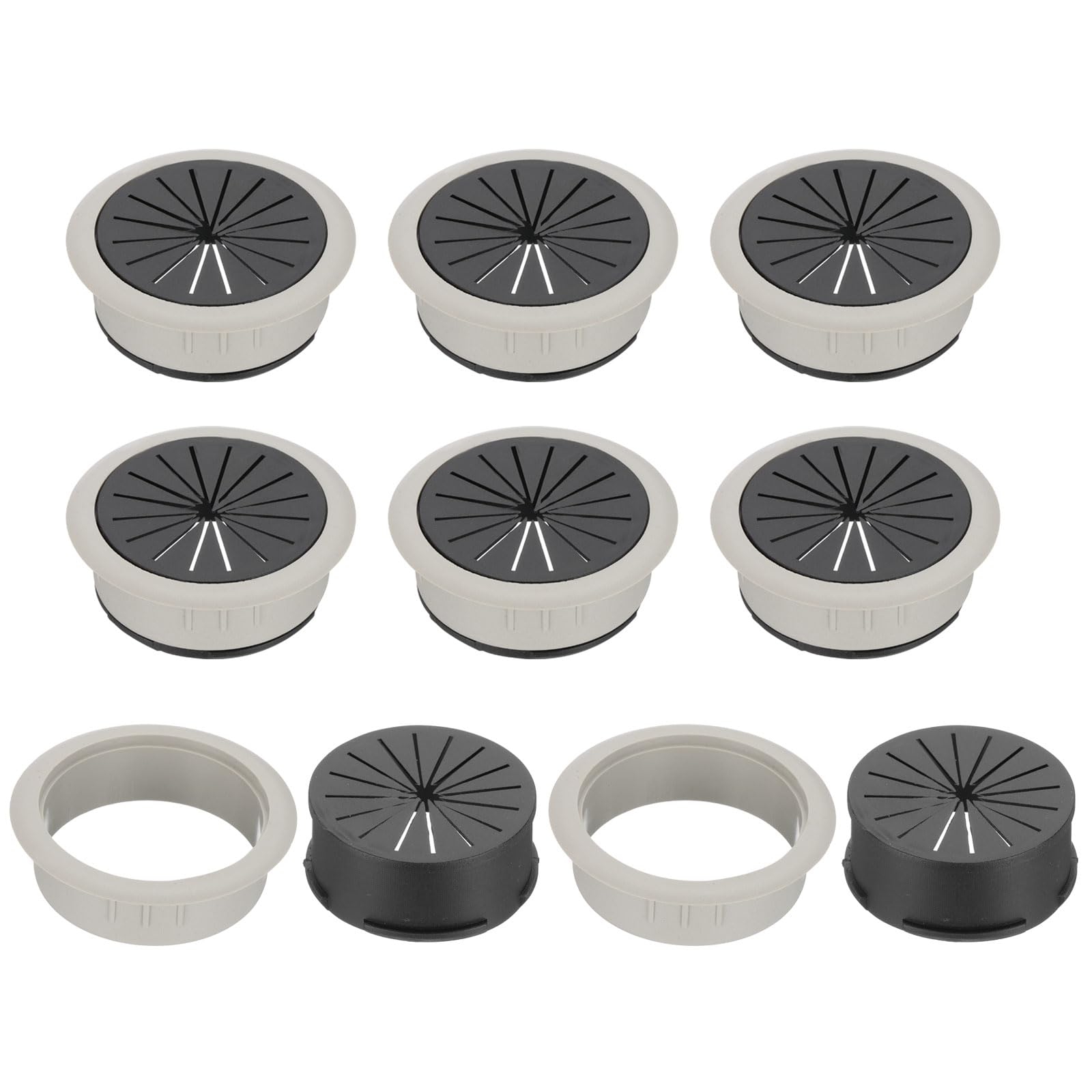 PATIKIL 50mm/ 2 Inch Desk Grommet,8pcs Desk Cord Hole Cover Desk Cable Hole Grommet Cover Sturdy ABS Plastic Round for Cables Cabinets Desktop Equipment Wiring Organizing
