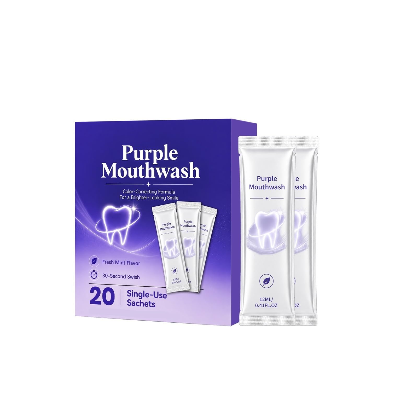 Purple Mint Mundwasser 240 ml (20 Tabletten) | Schnelle Mundreinigung(2pcs)