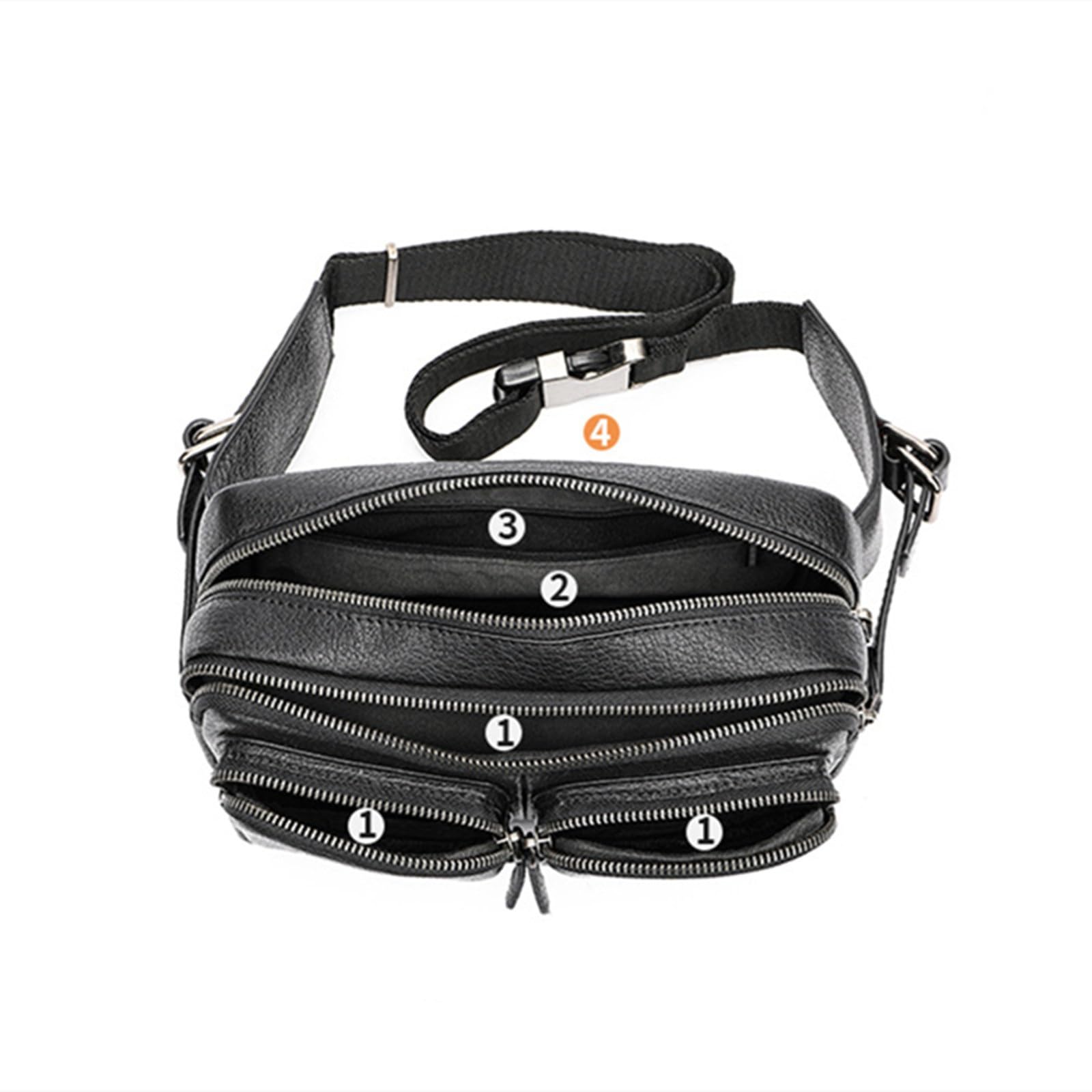 Męska nerka torba na talię wielofunkcyjna torba na telefon komórkowy o dużej pojemności męska torba na talię crossbody torba na klatkę piersiową, Czarny, 25x12x15cm
