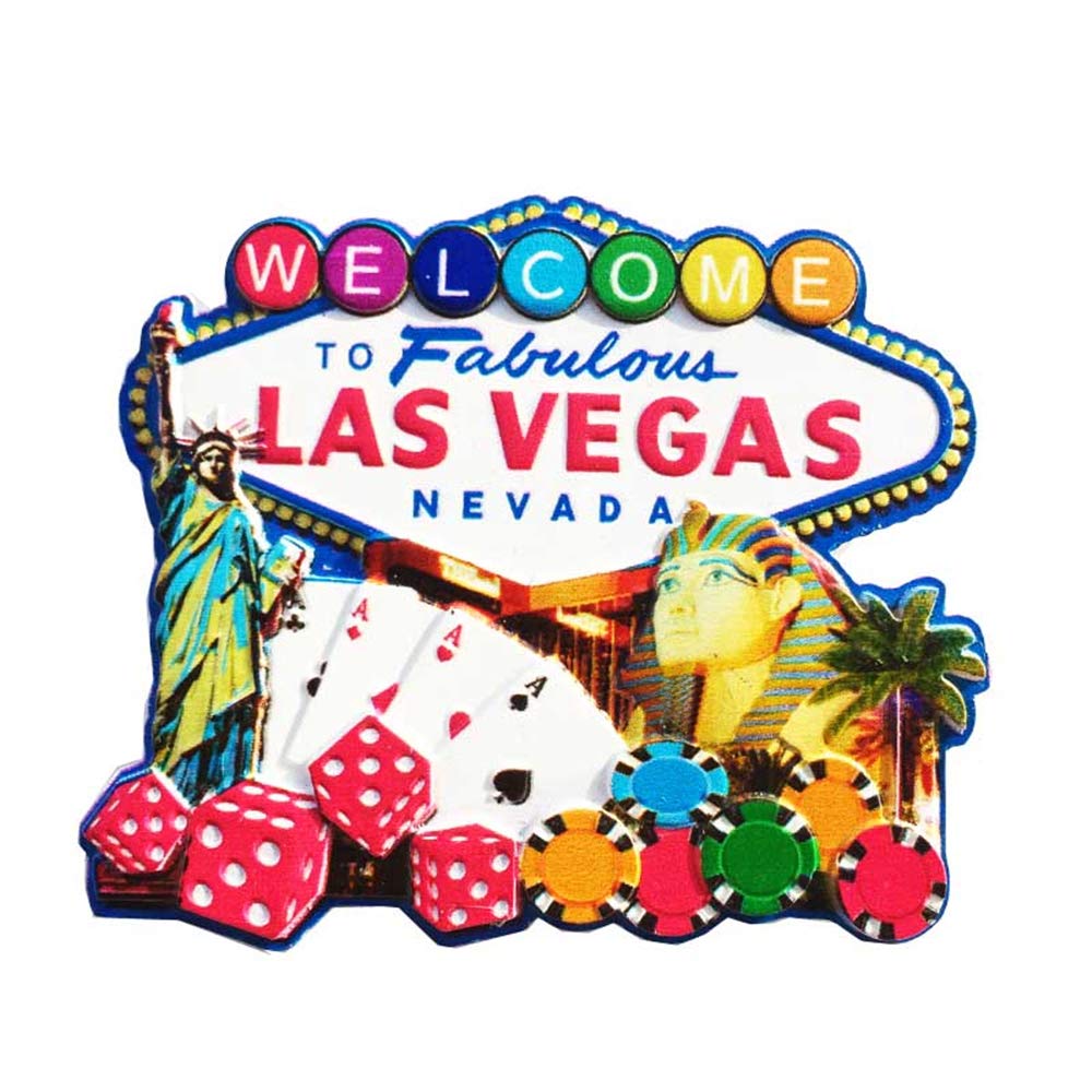 Las Vegas USA Aimant de réfrigérateur 3D en résine fait à la main pour décoration de la maison, de la cuisine, cadeau de collection