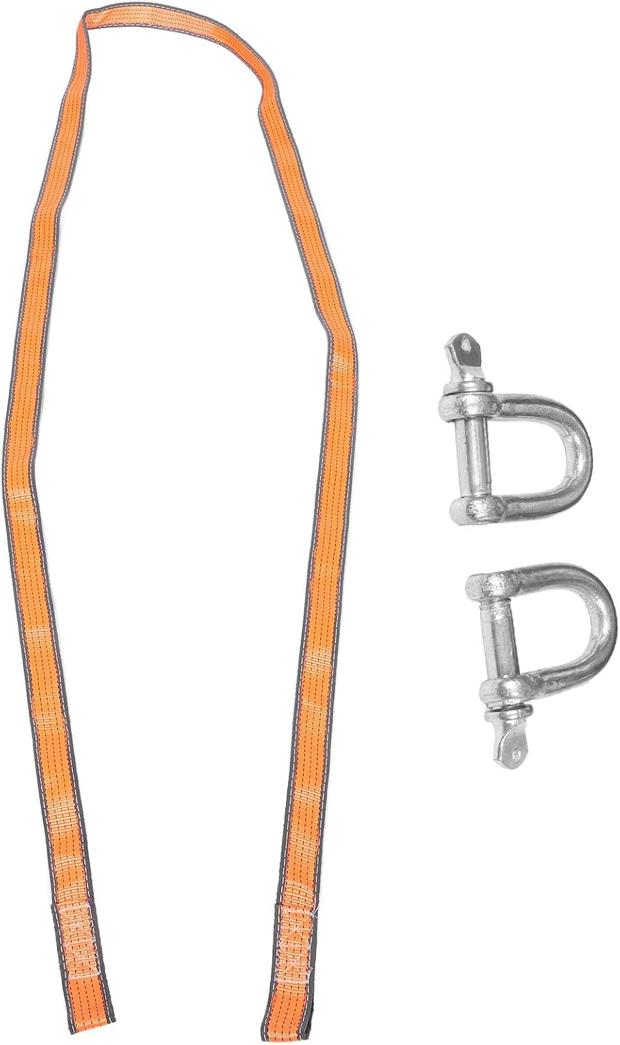 Heavy Duty Car Tow Strap with U-Shaped Hooks 4 Meters Polyester Towing Rope 8t Capacity Reflective Safety Strip for Truck and SUV Emergency Rescue