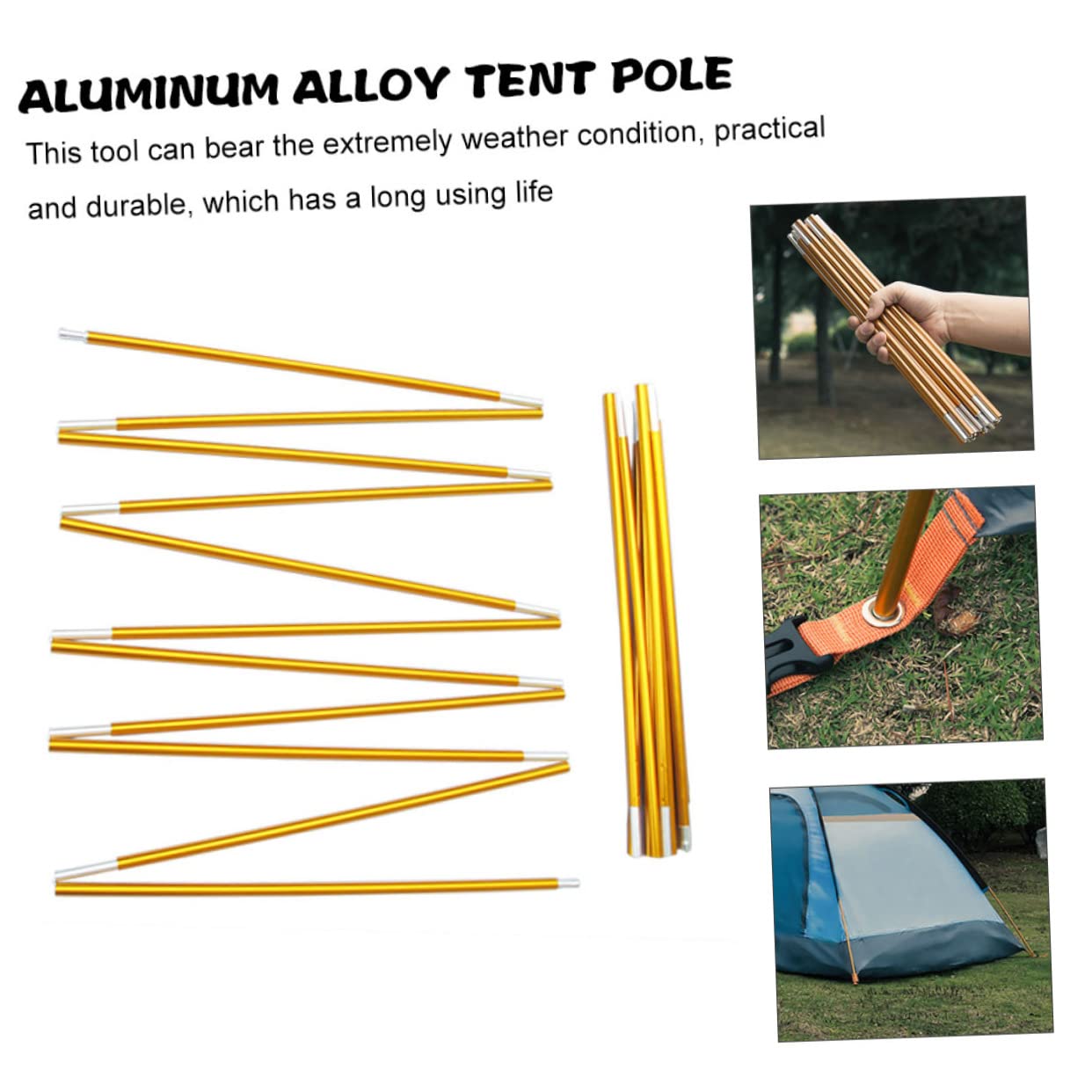 Hemobllo Teleskop Faltbar Stück Zeltstangen Aluminiumlegierung 2 aus 3,6m Verschleißfest und Camping und Angeln