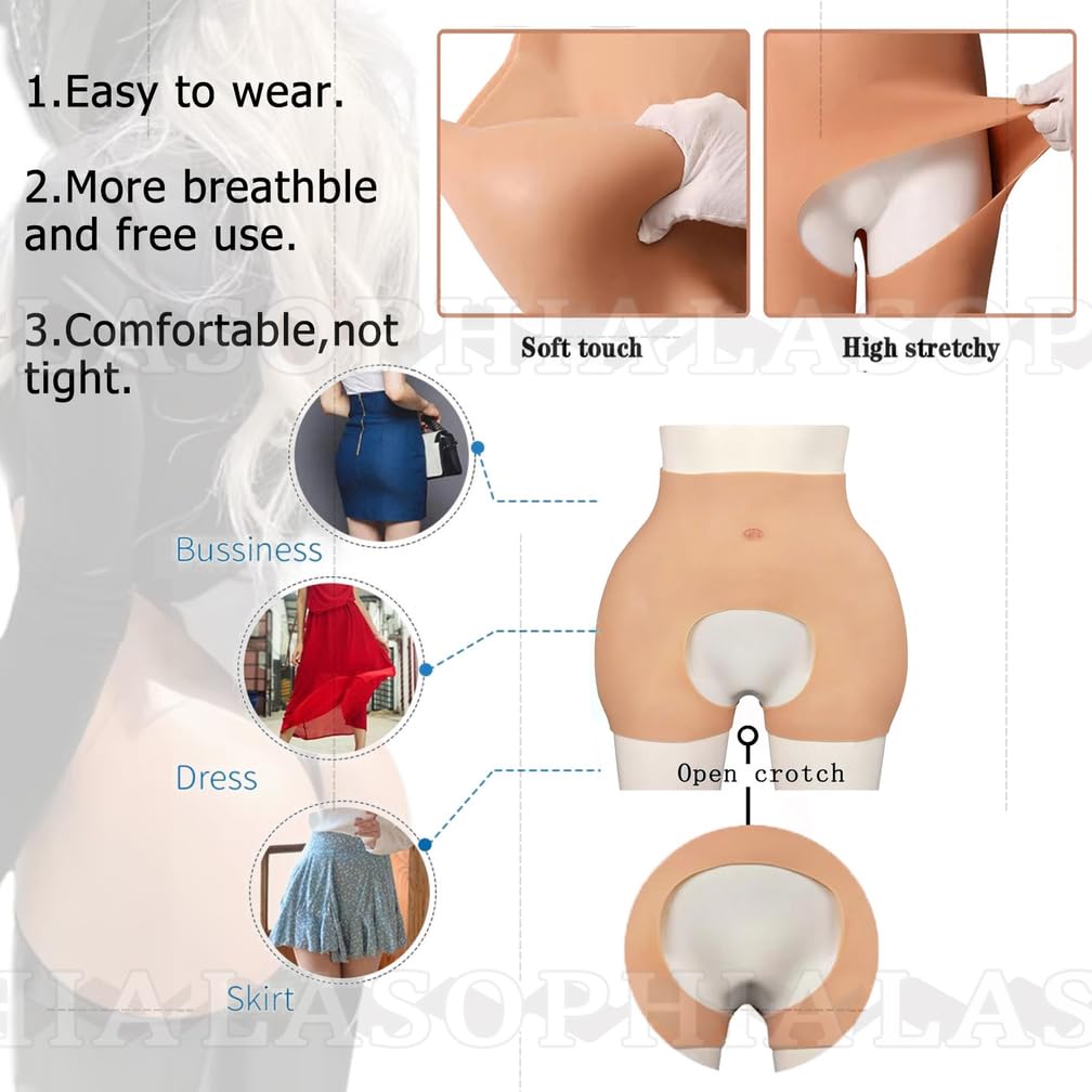 Bragas Moldeadoras De Silicona para Glúteos De Cintura Alta con Diseño En S Abertura En La Entrepierna Realce De Caderas Cintura para Mujeres