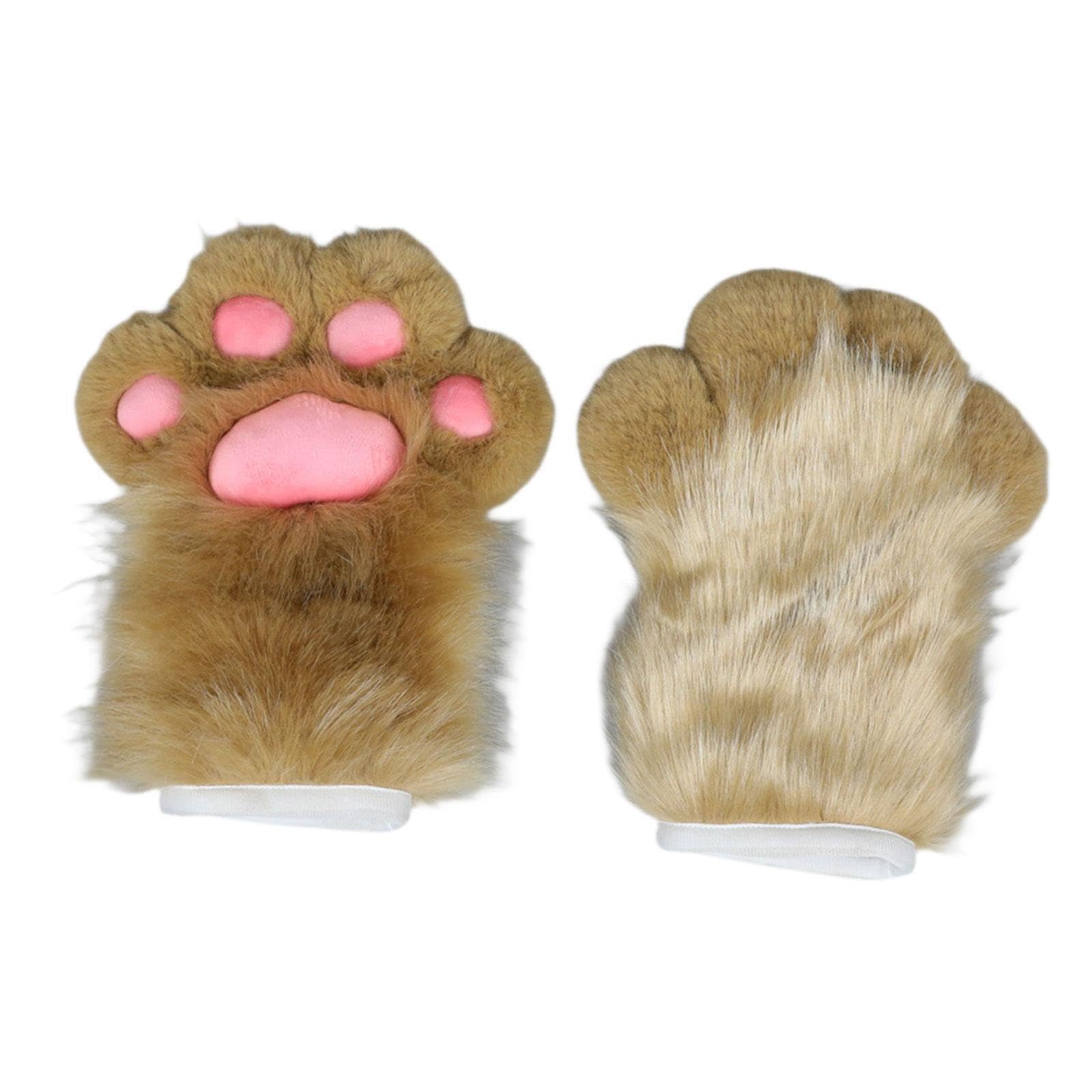 Guantes de pata de gato para mujer, manoplas felpa para fiesta Halloween, accesorios para disfraces Cosplay, disfraces y eventos temáticos divertidos, guantes pata gato para mujer,