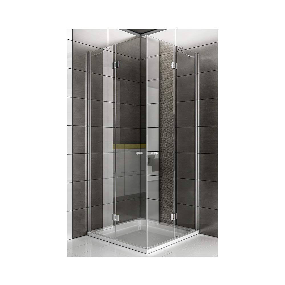 Buy Shower Corner Entry/Real Glass Corner Shower/Glass Shower Approximately 100 x 100 x 200 cm