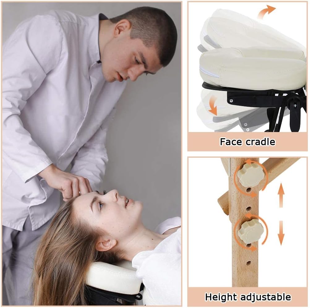 Massage Table Massage Bed Spa Bed 73" Long 2 Folding Portable Massage Table W/Carry Case Heigh Adjustable Salon Bed Face Cradle Bed