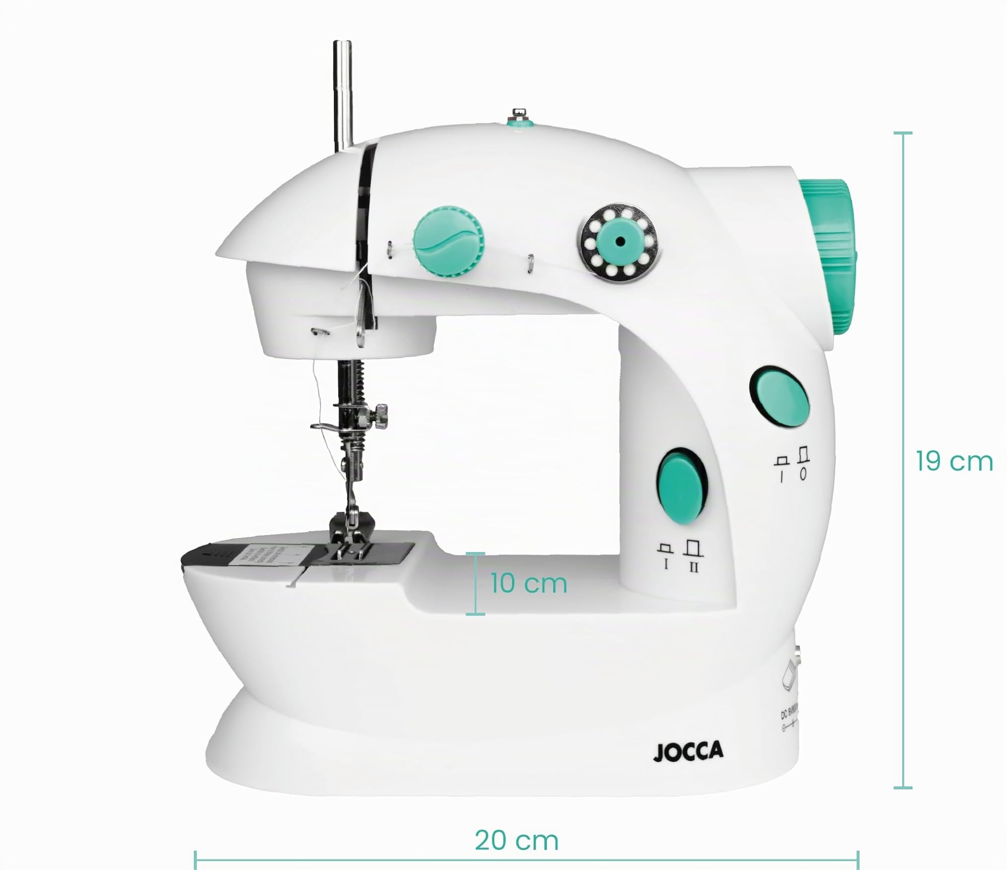 Jocca Tragbare Nähmaschine mit 48-teiligem Zubehör, Doppelstich-Funktion