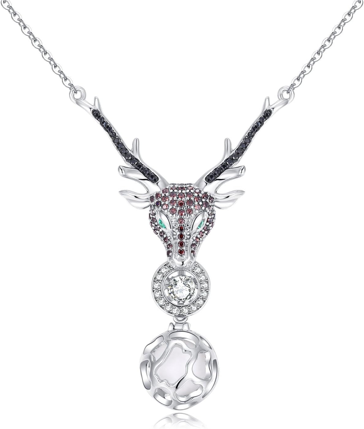 walktree Pendant Necklace, Heart Pendant Necklace Fine Jewelry for Women Girls, (elf Deer Shaped Necklace)