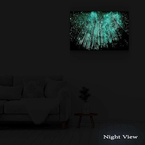 Miniatura 4 de StartonightLienzo en blanco y negro abstracto Noche estrellada, Dual View sorpresa obras de arte moderna Framed Wall Art listo para colgar arte 100%